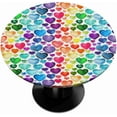 thumbnail image 1 of Round Tablecloth with Elastic Edged, Valentine''s Day Watercolor Heart Love Fitted Table Cover Wipeable Round Table Cloth for Indoor Outdoor Use Fits Tables up to 40-44 inch Diameter, 1 of 6