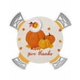 thumbnail image 1 of Round Tablecloth with Elastic Give Thanks Pumpkin Maple Leaves Border Waterproof Stain-proof Table Cover Wipeable Fitted Table Cloths for 45"-54" Round Tables Dining Kitchen, 1 of 6