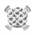 thumbnail image 1 of Round Tablecloth with Elastic Grey Cocks and Hens Vintage Farmhouse Geometric Lattice Waterproof Stain-proof Table Cover Wipeable Fitted Table Cloths for 45"-54" Round Tables Dining Kitchen, 1 of 6