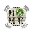 thumbnail image 1 of Round Tablecloth with Elastic HOME Farmhouse Wreath Black White Plaid Wood Grain Waterproof Stain-proof Table Cover Wipeable Fitted Table Cloths for 55"-60" Round Tables Dining Kitchen, 1 of 6