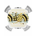 thumbnail image 1 of Round Tablecloth with Elastic Summer Bee Daisy Eucalyptus Striped Polka Dot Heart Black Plaid Waterproof Stain-proof Table Cover Wipeable Fitted Table Cloths for 36"-44" Round Tables Dining Kitchen, 1 of 6