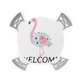 thumbnail image 1 of Round Tablecloth with Elastic Summer Theme Pink Flamingo with Rose Waterproof Stain-proof Table Cover Wipeable Fitted Table Cloths for 45"-54" Round Tables Dining Kitchen, 1 of 6