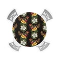 thumbnail image 1 of Round Tablecloth with Elastic Tropical Plant Flowers Parrot Red Ginger Flower Hibiscus Waterproof Stain-proof Table Cover Wipeable Fitted Table Cloths for 55"-60" Round Tables Dining Kitchen, 1 of 6