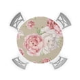 thumbnail image 1 of Round Tablecloth with Elastic Watercolor Flower Retro Background Waterproof Stain-proof Table Cover Wipeable Fitted Table Cloths for 36"-44" Round Tables Dining Kitchen, 1 of 6