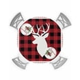 thumbnail image 1 of Round Tablecloth with Elastic Xmas Deer Red Buffalo Plaid Waterproof Stain-proof Table Cover Wipeable Fitted Table Cloths for 45"-54" Round Tables Dining Kitchen Indoor Outdoor Use, 1 of 1