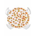 thumbnail image 1 of Round Tablecloth Fall Thanksgiving Elastic Edge Fitted Orange Leaf Pattern Floral Autumn Plastic Table Cover,Waterproof Oil Proof for Dinner,Outdoor, Picnic, 55"- 60" DIA Tables White, 1 of 8