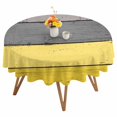 thumbnail image 1 of Round Tablecloth Farmhouse Rustic Wood Texture Waterproof Oil Proof Polyester Table Cloth Cover Decor for Home Dining Outdoor,Patio,Parties, 54" Dia. Yellow Grey, 1 of 9