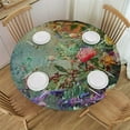 thumbnail image 1 of Round Tablecloth Fitted Table Cloth with Elastic Edge for Round Table, Watercolor Floral Circular Table Cover Waterproof Wipeable Table, 1 of 8