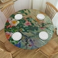 thumbnail image 1 of Round Tablecloth Fitted Table Cloth with Elastic Edge for Round Table, Watercolor Floral Circular Table Cover Waterproof Wipeable, 1 of 8