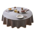 thumbnail image 1 of Round Tablecloth,Japanese Solid Color Cotton Linen Tablecloth Washable,Dustproof Table Cover For Dining Living Hotel Catering Party Banquet Wedding Picnic-B-160cm, 1 of 9