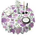 thumbnail image 1 of Round Tablecloth Kitchen Cover 60 Inch Polyester Waterproof Stain Wrinkle Free flower for Table, 1 of 5