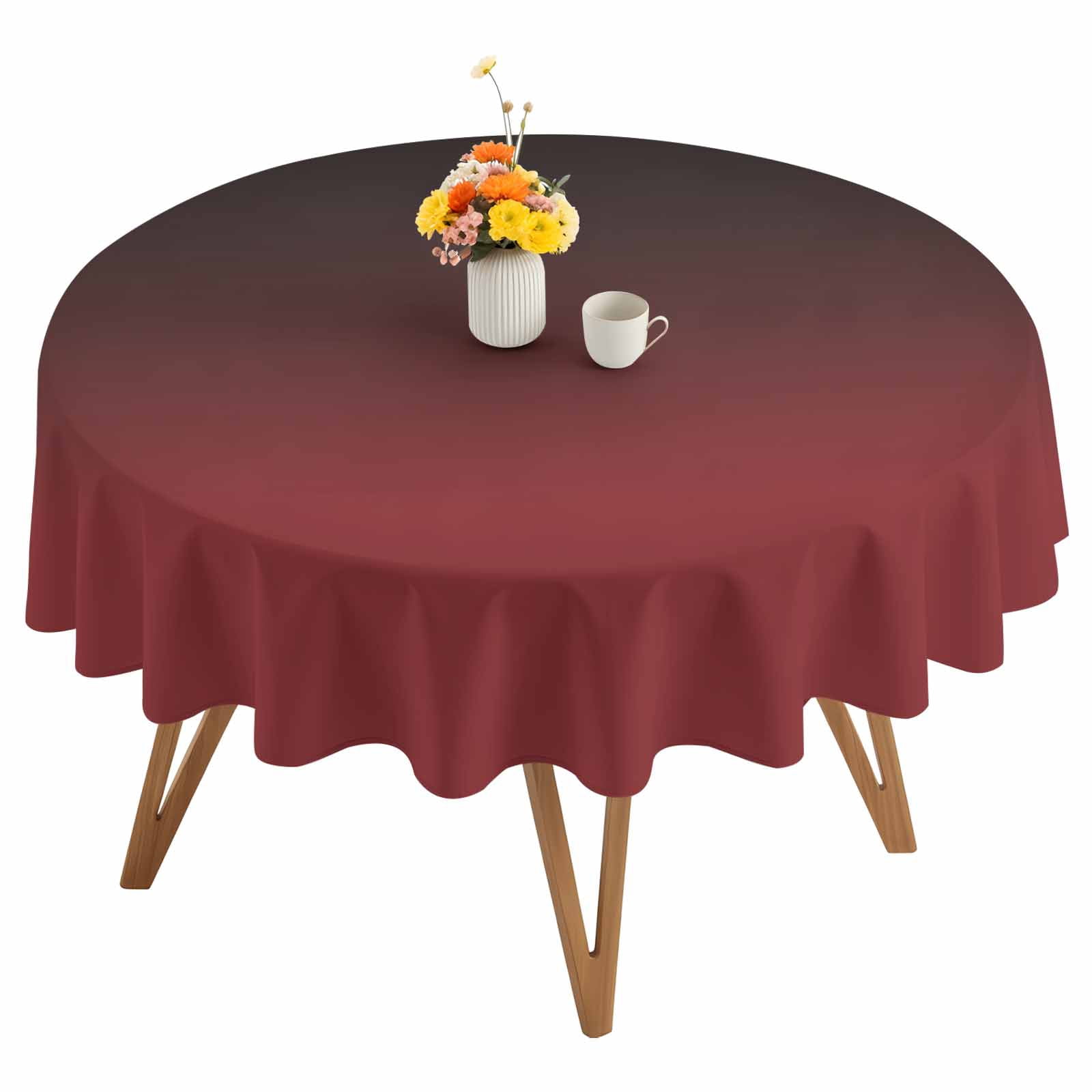 Round Tablecloth Red Black Ombre Waterproof Oil Proof Polyester Table Cloth Cover Decor for Home Dining Outdoor,Patio,Parties, 60" Dia. Aesthetic Abstract Watercolor
