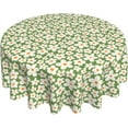 thumbnail image 1 of Round Tablecloth Retro Groovy Flowers Table Cloths Waterproof Table Cover for Wedding Party Dining Holiday Banquet, 1 of 6