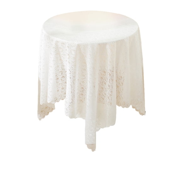Round Tablecloth Round Lace Tablecloth Floral Embroidered Table Cover for Wedding Party Dinning Holiday