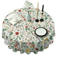 thumbnail image 1 of Round Tablecloth Rustic Flower Table Cloth Water Resistant Fabric Oil-Proof Wrinkle Free Soft Table Covers for Dining Kitchen Parties Heavy Weight Tabletop Cover 60x60 Inch, 1 of 6