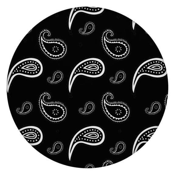 Round Tablecloth Rustic Style Vintage Fashion, Waterproof Fitted Vinyl, Backed, Wipeable, Elastic Edge Table Cover