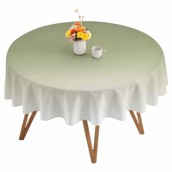 Round Tablecloth Sage Green Gradient Waterproof Oil Proof Polyester Table Cloth Cover Decor for Home Dining Outdoor,Patio,Parties, 60" Dia. Abstract Sage Watercolor