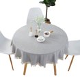 thumbnail image 1 of Round Tablecloth Solid Color Tassel Tablecloths Cotton Tablecloth Suitable for Home Kitchen Decoration, 1 of 8