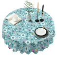 thumbnail image 1 of Round Tablecloth Spring Summer 60x60 Inch flower Round Table Cover for Party Picnic Dinner, 1 of 5