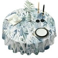 thumbnail image 1 of Round Tablecloth Spring Teal Floral Table Cloth Waterproof Fabric Oil-Proof Wrinkle Free Soft Table Covers for Dining Kitchen Parties Wipeable Tabletop Cover 60x60 Inch, 1 of 6