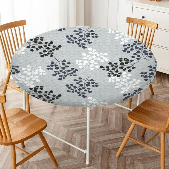 Round Tablecloth Stretch Round Fitted Tablecloth with Elastic Spandex Table Cloth Round Cover Washable Dining Table Protector for Indoor Outdoor Round Dining Table
