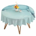 thumbnail image 1 of Round Tablecloth Turquoise Marble Texture Waterproof Oil Proof Polyester Table Cloth Cover Decor for Home Dining Outdoor,Patio,Parties, 54" Dia. Modern Abstract Watercolor Art, 1 of 9