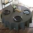 thumbnail image 1 of Round Tablecloth Washable Anti-scalding Waterproof Cotton And Linen Table Cover-diameter:120cm(47inch)-black, 1 of 4