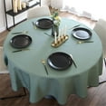 thumbnail image 1 of Round Tablecloth Washable Anti-scalding Waterproof Cotton And Linen Table Cover-diameter:120cm(47inch)-green, 1 of 3