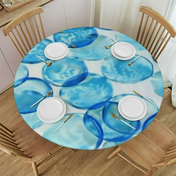 Round Tablecloth Watercolor Table Cloths Waterproof Table Cover for Wedding Party Dining Holiday Banquet