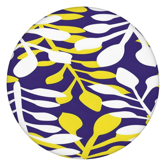 Round Tablecloth Waterproof Fitted Boho Oxford Fabric Table Cloth for 36-44" Round Tables, Summer Fall Outdoor Use