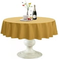 thumbnail image 1 of Round Tablecloth, Waterproof & Stain Resistant Table Cloth Wrinkle Free Fabric Washable 210GSM Polyester Table Cover for Spring/Party/Outdoor - 60 inch,White, 1 of 6
