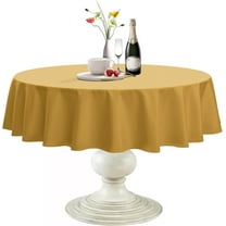 Round Tablecloth, Waterproof & Stain Resistant Table Cloth Wrinkle Free Fabric Washable 210GSM Polyester Table Cover for Spring/Party/Outdoor - 60 inch,White