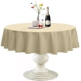 thumbnail image 1 of Round Tablecloth, Waterproof & Stain Resistant Table Cloth Wrinkle Free Fabric Washable 210GSM Polyester Table Cover for Spring/Party/Outdoor - 60 inch,White, 1 of 6