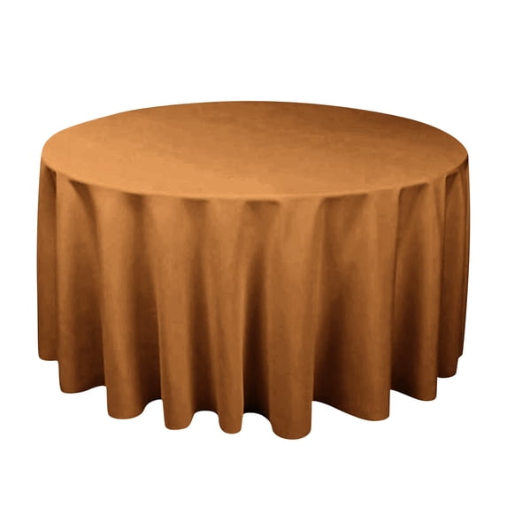 Round Tablecloth, Waterproof & Stain Resistant Table Cloth Wrinkle Free Fabric Washable Polyester Table Cover for Spring/Party/Outdoor(55Inch,Light Brown)