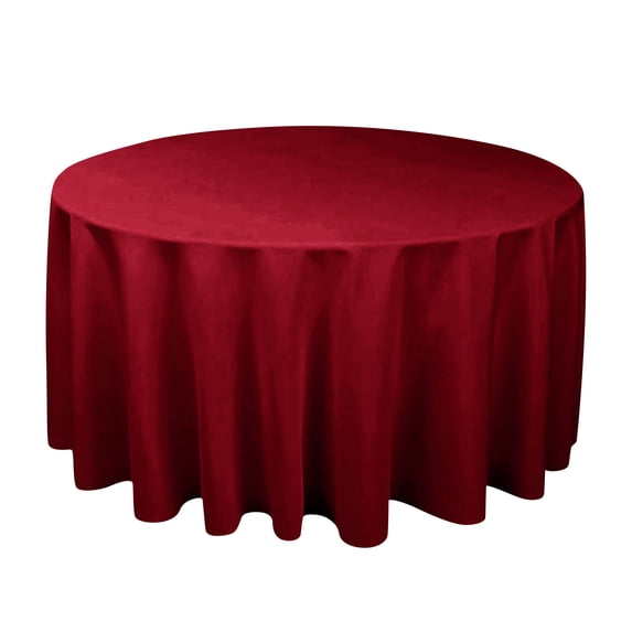 Round Tablecloth, Waterproof & Stain Resistant Table Cloth Wrinkle Free Fabric Washable Polyester Table Cover for Spring/Party/Outdoor(70.9Inch,Wine)