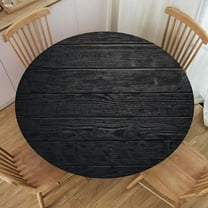 Round Tablecloth Wooden Dark Texture Background Elastic Edge Table Covers for Indoor Outdoor, Fit for Diameter 36.2"-40.1" Round Table, Style 5
