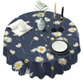 thumbnail image 1 of Round Tablecloth Wrinkle Free 60 Inch Daisy Table Cover Floral Dining Kitchen, 1 of 5