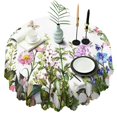 thumbnail image 1 of Round Tablecloth flower Design Cover 60 Inch Polyester Waterproof Stain Wrinkle Free for Dining, 1 of 5