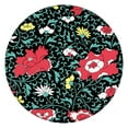 thumbnail image 1 of Round Tablecloth with Elastic Border and Soft Floral Design, Water-Resistant Polyester Fabric, Fits 44-52 Inch Tables, Oversized, 1 of 3