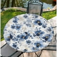 thumbnail image 1 of Round Tablecloth with Elastic Edge, 36-60Inch Waterproof Table Cloth for Dinner, Outdoor, Picnic, 44inch, Blue Flowers, 1 of 6