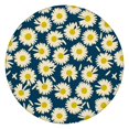 thumbnail image 1 of Round Tablecloth with Elastic Edge, Daisy Print for Kitchen or Patio Use, Water-Resistant Fabric, Fits 44-52 Inch, 1 of 7