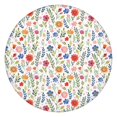 thumbnail image 1 of Round Tablecloth with Elastic Edge, Floral Print on Polyester Fabric, Reusable and Easy to Clean, Fits 44-52 Inch Table for Indoor or Outdoor Meals, 1 of 7