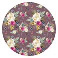 thumbnail image 1 of Round Tablecloth with Elastic Edge and Floral Pattern, Made of Polyester Fabric, Water-Resistant, Fits 44-52 Inch Tables for Everyday Use, 1 of 7