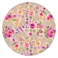thumbnail image 1 of Round Tablecloth with Elastic Fit and Gentle Floral Design, Durable Polyester Fabric, Water-Resistant, Fits 44-52 Inch Indoor Table, 1 of 4