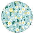 thumbnail image 1 of Round Tablecloth with Elastic Fit and Vibrant Floral Design, Water-Resistant Polyester for Dining or Garden Use, Fits 44-52 Inch, 1 of 7