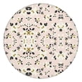 thumbnail image 1 of Round Tablecloth with Elastic Hem and Subtle Floral Motif, Water-Resistant Polyester Fabric Fits 44-52 Inch Round Tables for Outdoor Use, 1 of 7