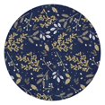 thumbnail image 1 of Round Tablecloth with Floral Design and Elastic Edge, Reusable Water-Resistant Polyester, Fits 44-52 Inch Kitchen or Picnic Table, 1 of 7