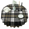 thumbnail image 1 of Round Tablecloths Buffalo Plaid Black and White Checkered Table Cloths 60x60inch Table Cover Washable Foldable and Durable Table Cloths Polyester Tablecloth for Dining Kitchen Parties Weddings, 1 of 6