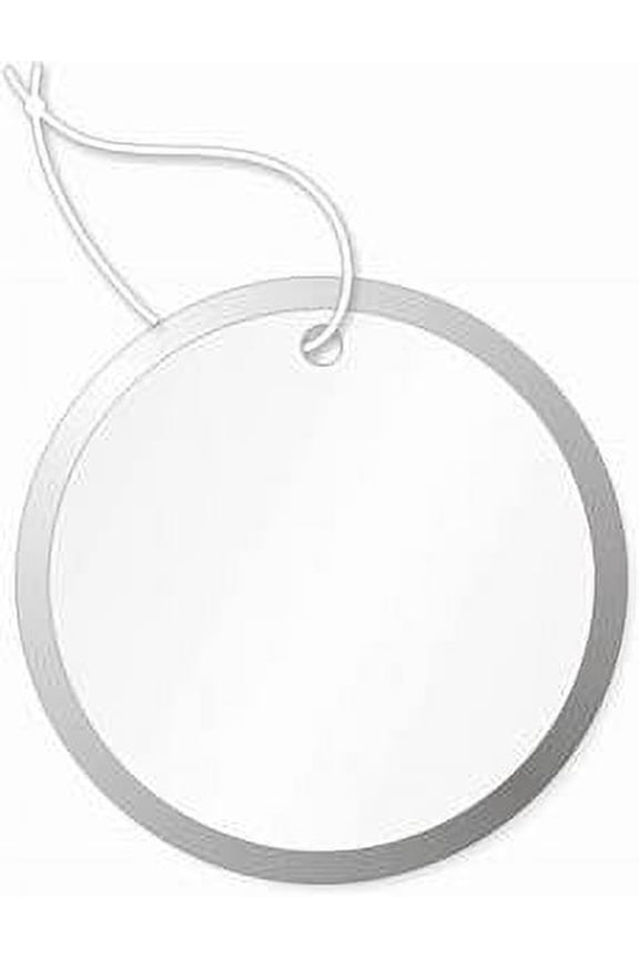 Round Tags with Metal Rims, 1-1/4 inch, White with Knotted String Attached, Box of 500