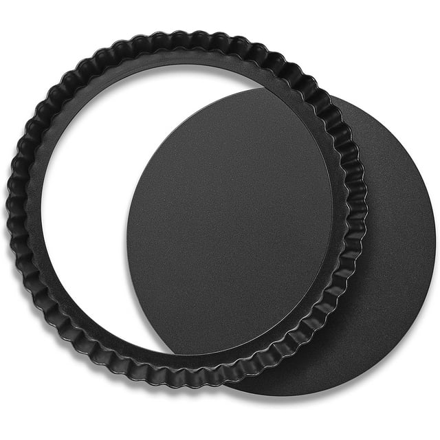 Round Tart Pan 9 Inch with Removable Bottom, Nonstick Quiche Baking Pan